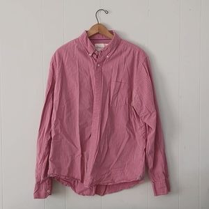 Pink Gray Striped Shirt Casual Preppy